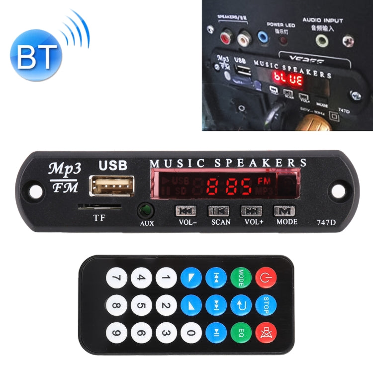 Scheda decodifica lettore MP3 audio Bluetooth 12V per auto Radio FM TF USB 3,5 mm AUX, senza registrazione, without Recording