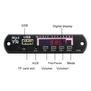 Scheda decodifica lettore MP3 audio Bluetooth 12V per auto Radio FM TF USB 3,5 mm AUX, senza registrazione, without Recording