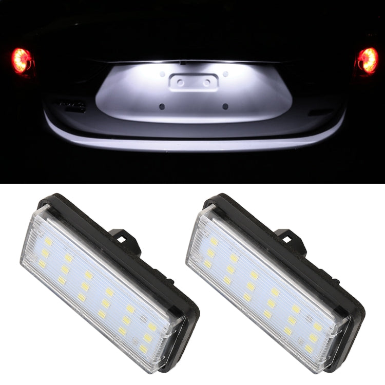 2 pz DC12V / 1,5 W / 6000 K / 100 LM Luce targa auto LED 18 LED SMD-3528 Lampade per Lexus, For Lexus