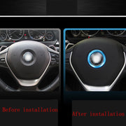 Adesivo per copertura anello decorativo volante in lega di alluminio per BMW