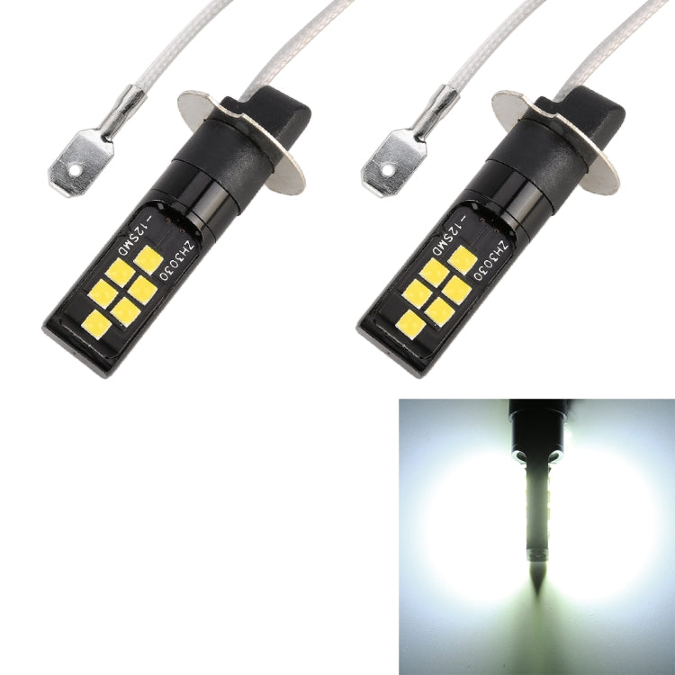 2 PZ H3 DC9-16V / 3,5 W / 6000 K / 320LM Fendinebbia per auto 12 LED SMD-ZH3030 Lampade, con corrente costante, H3