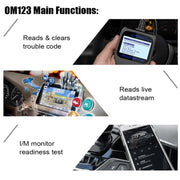 AUTOPHIX OM123 Lettore di codici EOBD per scanner portatile per auto OBD2 Strumento diagnostico per auto OBD 2 Scanner automobilistico, OM123, OM123 (Orange)