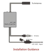 Amplificatore di segnale per antenna FM universale 12V per amplificatore FM da 330 mm per auto marine, 330mm FM Amplifier