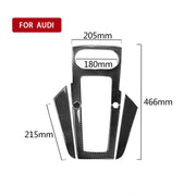 Adesivo decorativo per pannello ingranaggi in fibra di carbonio per auto da 3 pezzi per Audi A3, con decorazione del pulsante di avvio del motore, Gear Panel, Left Driving