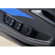 Cornice decorativa per pulsanti porta in fibra di carbonio da 4 pezzi per Audi A3, Door Button
