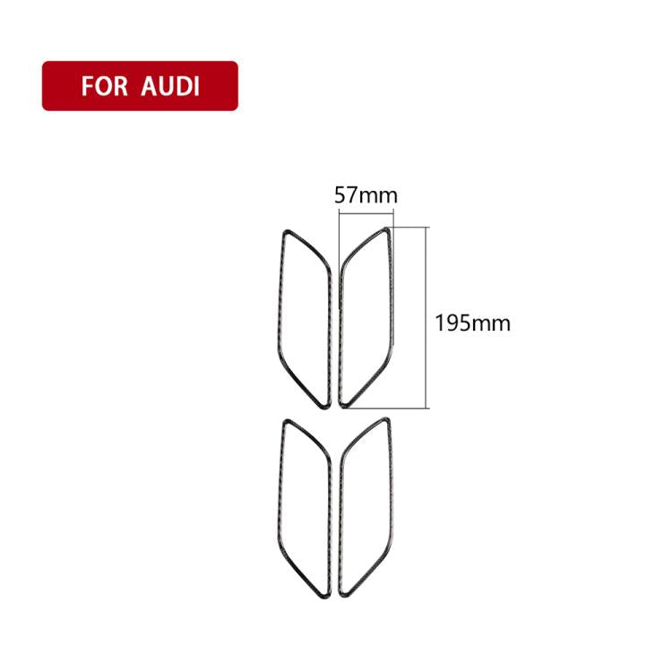 Cornice decorativa per bracciolo interno in fibra di carbonio per auto da 4 pezzi per Audi A3, Inner Armrest