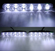 2 PZ LD-006 5730-6SMD 12W 1200LM 7000K Luce di marcia diurna a luce bianca.DC 12V, White Light+12W 1200LM/7000K