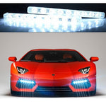 2 PZ LD-008 5730-9SMD 15W 1500 LM 7000K Luce di marcia diurna a luce bianca.DC 12V, White Light+15W 1500LM/7000K