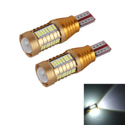 2 PZ T15-4014-32SMD + 1CREE 5W 650LM Luce bianca LED Decodifica Lampada luci di ingombro per auto, DC12V (Oro), 5W 4014-32SMD + 1CREE