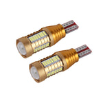 2 PZ T15-4014-32SMD + 1CREE 5W 650LM Luce bianca LED Decodifica Lampada luci di ingombro per auto, DC12V (Oro), 5W 4014-32SMD + 1CREE