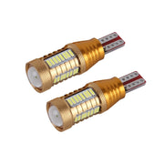 2 PZ T15-4014-32SMD + 1CREE 5W 650LM Luce bianca LED Decodifica Lampada luci di ingombro per auto, DC12V (Oro), 5W 4014-32SMD + 1CREE