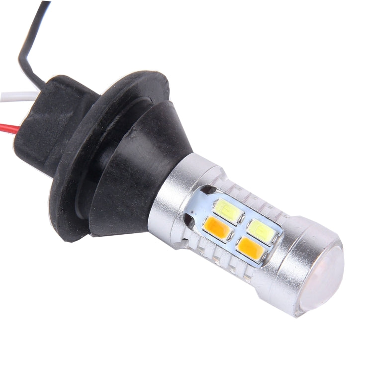 2 PZ 1156/BA15S/BAU15S 10W 1000LM 6000K Luce bianca + gialla DRL e indicatore di direzione con 20 lampade SMD-5730-LED, DC 12-24V, 1156 20 SMD-5730-LED Lamps