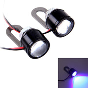 2 luci stroboscopiche LED blu Eagle Eyes 12V 3W per moto, lunghezza cavo: 90 cm, Wire Length: 90cm