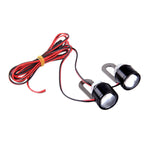 2 luci stroboscopiche LED blu Eagle Eyes 12V 3W per moto, lunghezza cavo: 90 cm, Wire Length: 90cm