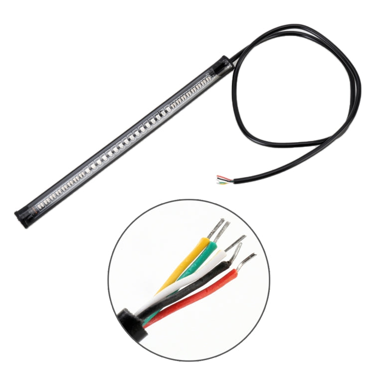 5W 12V 300LM Luce rossa + gialla 32 Luci freno a LED per moto, Lunghezza cavo: 50 cm, LED Brake lights