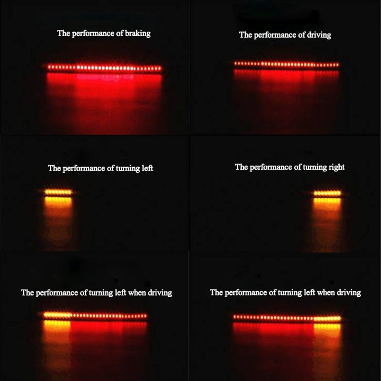 5W 12V 300LM Luce rossa + gialla 32 Luci freno a LED per moto, Lunghezza cavo: 50 cm, LED Brake lights