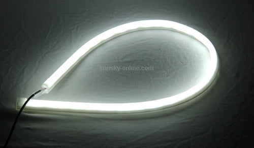 Lampada morbida per luci di marcia diurna per auto da 2 pezzi 12V, luce bianca + gialla, lunghezza: 85 cm, 85cm