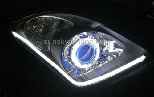 Lampada morbida per luci di marcia diurna per auto da 2 pezzi 12V, luce bianca + gialla, lunghezza: 85 cm, 85cm