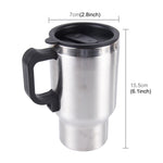 Tazza intelligente elettrica in acciaio inossidabile 12V Bollitore elettrico per auto Tazza riscaldata Tazza da caffè per auto con caricatore Accendisigari Tazza riscaldante Bollitore Bollitore riscaldatore d'acqua isolato sotto vuoto, Smart Mug