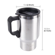 Tazza intelligente elettrica in acciaio inossidabile 12V Bollitore elettrico per auto Tazza riscaldata Tazza da caffè per auto con caricatore Accendisigari Tazza riscaldante Bollitore Bollitore riscaldatore d'acqua isolato sotto vuoto, Smart Mug