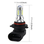9006 Fendinebbia per auto 50W 500 LM 6000K con 16 lampade CREE, DC 12V-24V, 9006