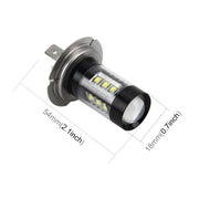 Fendinebbia per auto H7 4.2W 290 LM 6000K con 16 lampade 3535, DC 12V-24V, H7