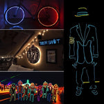 YouOKLight Neon EL Lampada a striscia flessibile rotonda fredda con scatola batteria da 3 V per decorazione auto per feste da ballo, lunghezza: 3 m, 3M Blue Light, 3M Grenn Light, 3M Red Light