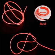 YouOKLight Neon EL Lampada a striscia flessibile rotonda fredda con scatola batteria da 3 V per decorazione auto per feste da ballo, lunghezza: 3 m, 3M Blue Light, 3M Grenn Light, 3M Red Light