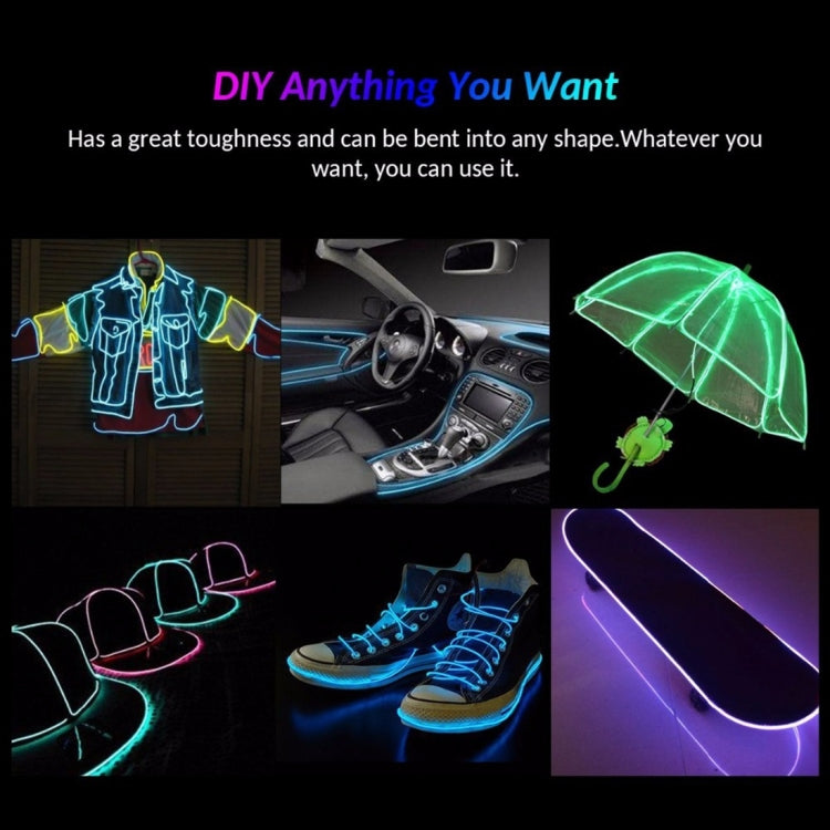 YouOKLight Neon EL Lampada a striscia flessibile rotonda fredda con scatola batteria da 3 V per decorazione auto per feste da ballo, lunghezza: 3 m, 3M Blue Light, 3M Grenn Light, 3M Red Light