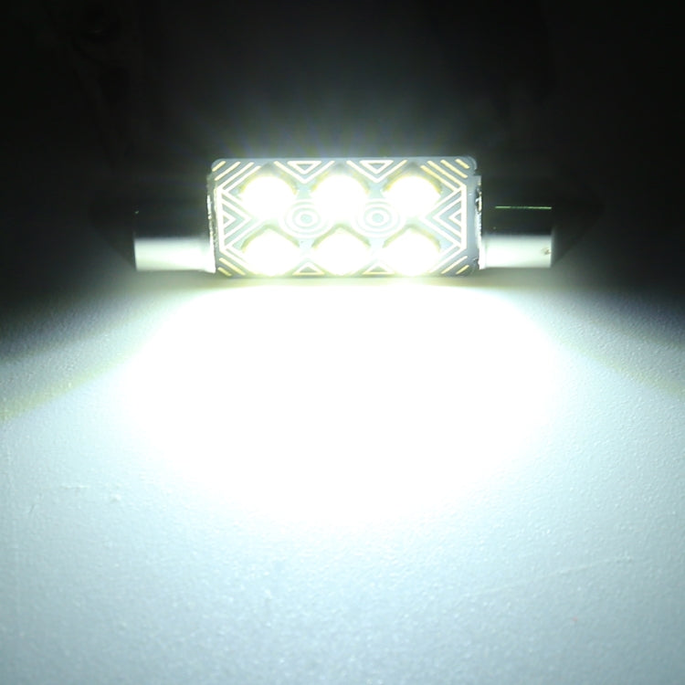 2 PZ 36mm DC12V / 1.5W / 6000K / 110LM 6LED SMD-3030 Lampada da lettura per auto Dome Light, con decodificatore, 36mm