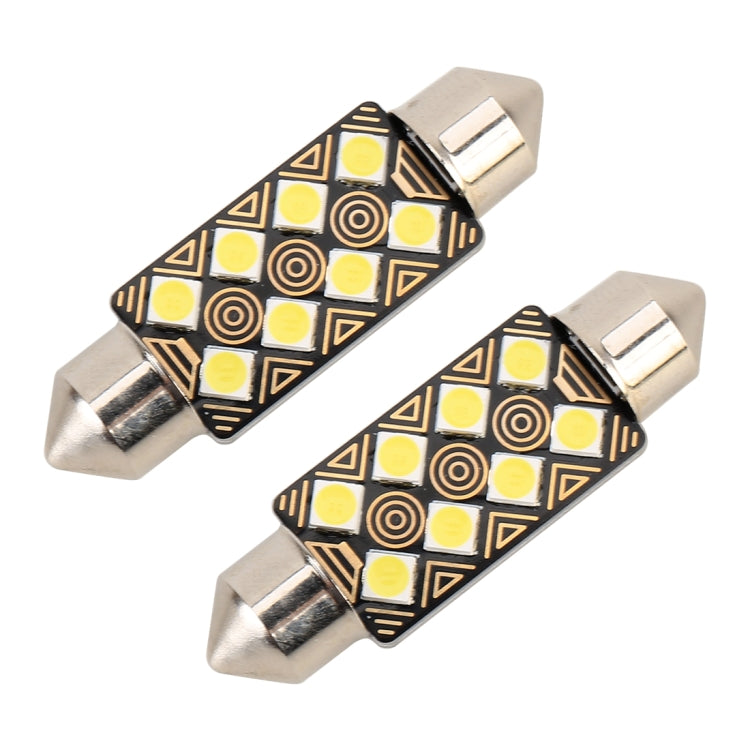 2 PZ 39mm DC12V / 1.5W / 6000K / 110LM 8LED SMD-3030 Lampada da lettura per auto Dome Light, con decodificatore, 39mm