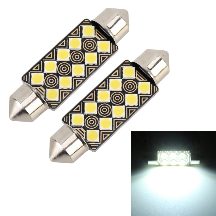 2 PZ 41mm DC12V / 1.5W / 6000K / 110LM 10LED SMD-3030 Lampada da lettura per auto Dome Light, con decodificatore, 41mm