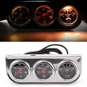 Misuratore triplo modificato per auto universale da 52 mm 12 V Indicatore pressione olio 3 in 1 + Indicatore temperatura acqua + Amperometro, con sensore, Car Modified Triple Meter 02