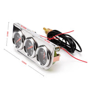 Misuratore triplo modificato per auto universale da 52 mm 12 V Indicatore pressione olio 3 in 1 + Indicatore temperatura acqua + Amperometro, con sensore, Car Modified Triple Meter 02