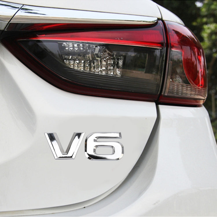Adesivo decorativo per carrozzeria in metallo a forma V6, V6 Shape