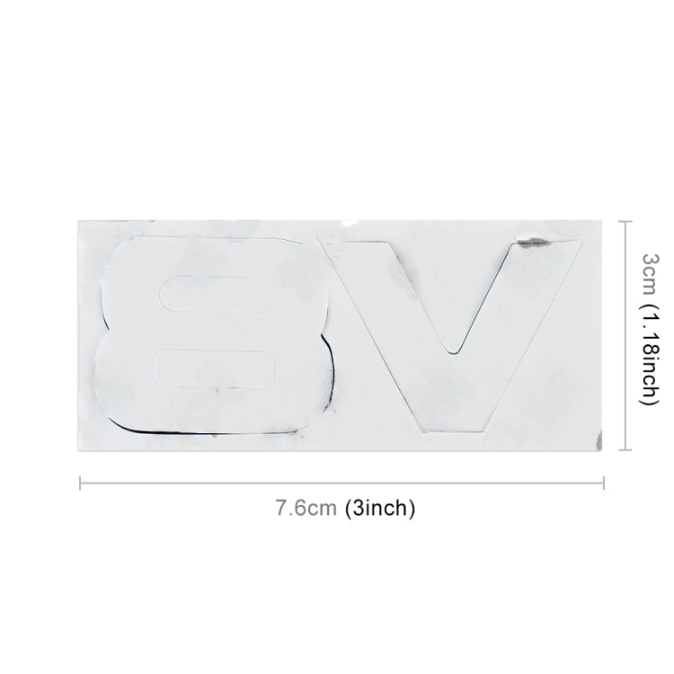Adesivo decorativo per carrozzeria in metallo per auto a forma separata V8, V8 Separate Shape