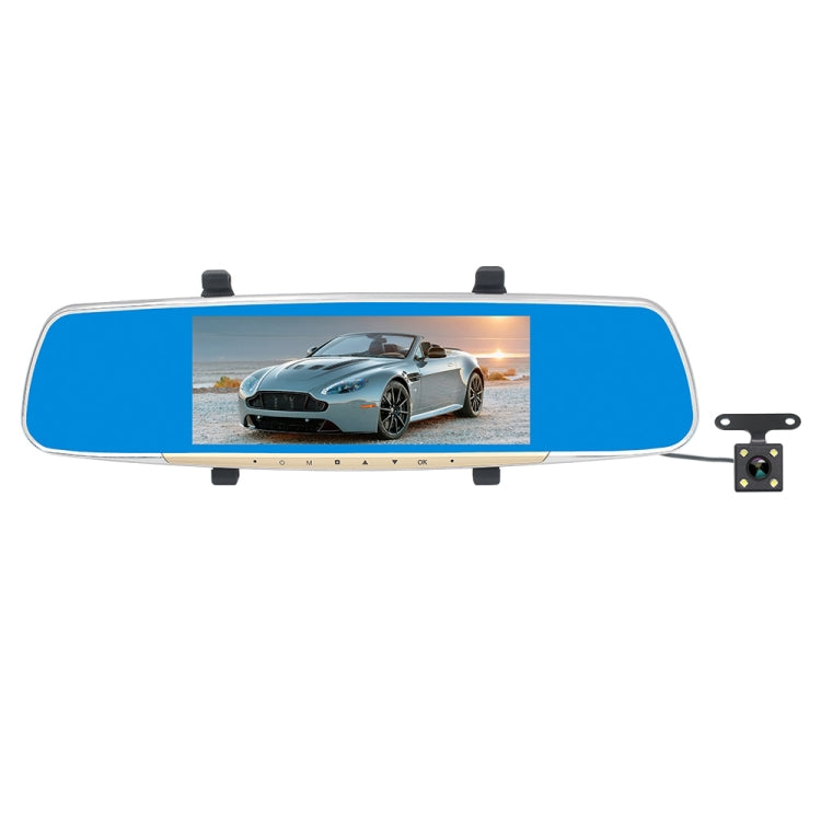 V100 Registratore per auto con specchietto retrovisore LCD touch screen da 7 pollici con fotocamera separata, visione grandangolare da 170 gradi, supporto visione notturna/video in loop/rilevamento movimento/sensore G/scheda TF, 7 inch