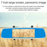 V100 Registratore per auto con specchietto retrovisore LCD touch screen da 7 pollici con fotocamera separata, visione grandangolare da 170 gradi, supporto visione notturna/video in loop/rilevamento movimento/sensore G/scheda TF, 7 inch
