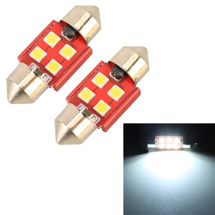 Lampada da lettura per auto 2 PZ 31mm DC12V / 1,6W / 6000K / 130LM 4LED SMD-3030, 31mm