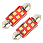 Lampada da lettura per auto 2 PZ 39mm DC12V / 2.2W / 6000K / 130LM 6LED SMD-3030, 39mm