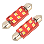 Lampada da lettura per auto 2 PZ 41mm DC12V / 2.2W / 6000K / 130LM 6LED SMD-3030, 41mm