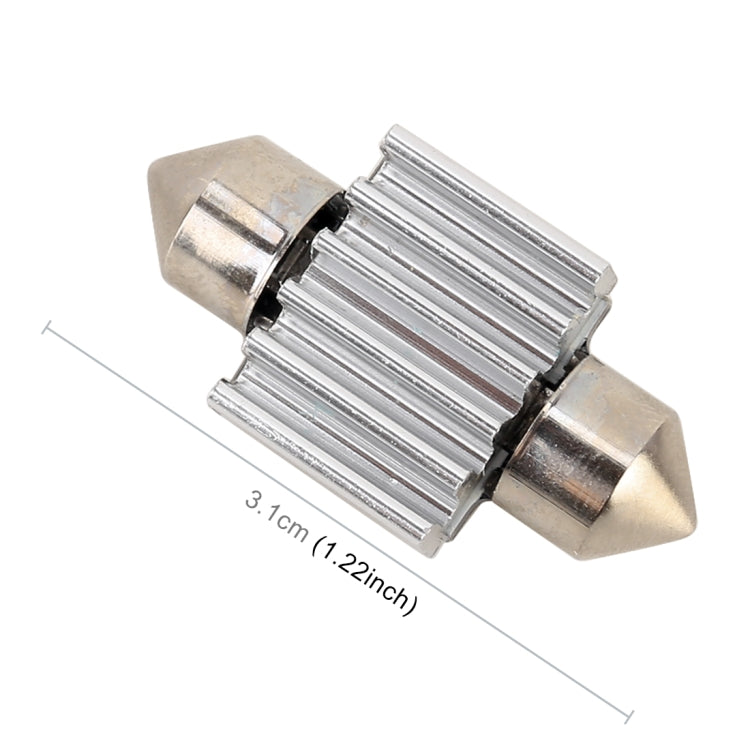 Lampada da lettura per auto 10 PZ 31mm DC12V / 2W / 7000K / 80LM 4LED SMD-5050, 31mm, 4LEDs SMD-5050