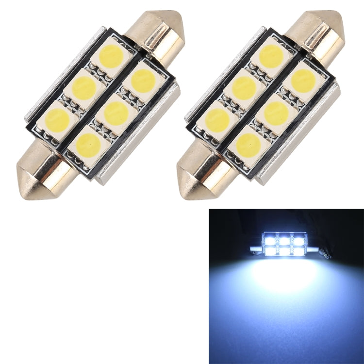 Lampada da lettura per auto 10 PZ 39mm DC12V / 2W / 7000K / 80LM 6LED SMD-5050, 39mm, 6LEDs SMD-5050