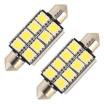 Lampada da lettura per auto 10 pz 41mm DC12V / 2W / 7000K / 80LM 8LED SMD-5050, 41mm, 8LEDs SMD-5050
