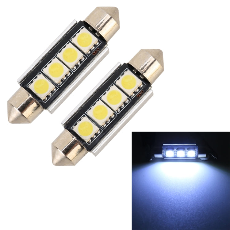 10 PZ 41mm DC12V / 1.7W / 7000K / 70LM 4LED SMD-5050 Lampada da lettura per auto, 41mm, 4LEDs SMD-5050