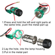 Accendisigari standard europeo per auto 10A 12V assemblaggio completo con luce