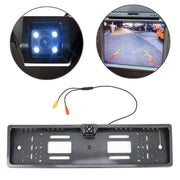 JX-9488 720x540 Pixel effettivi NTSC 60HZ CMOS II Telecamera di retromarcia per auto universale impermeabile in fibra di carbonio con lampada 4LED a luce bianca 2W 80LM 5000K, DC 12V, Lunghezza cavo: 4m, Black (Carbon Fiber )