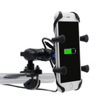 Caricabatterie per telefono con staffa per telefono in lega di alluminio a forma di X per motocicletta 5V 2.1A, CS-416A3