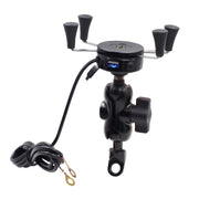 Caricabatterie per telefono con staffa per telefono in lega di alluminio a forma di X per motocicletta 5V 2.1A, CS-416A3