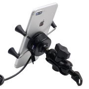 Caricabatterie per telefono con staffa per telefono in lega di alluminio a forma di X per motocicletta 5V 2.1A, CS-416A3